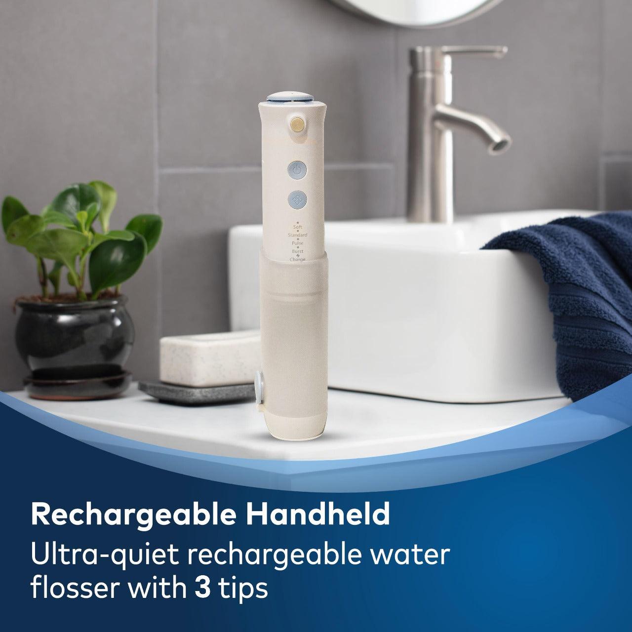 Dental Water Flosser, For Teeth with 4 Different Modes + 3 Nozzles, Low Noise