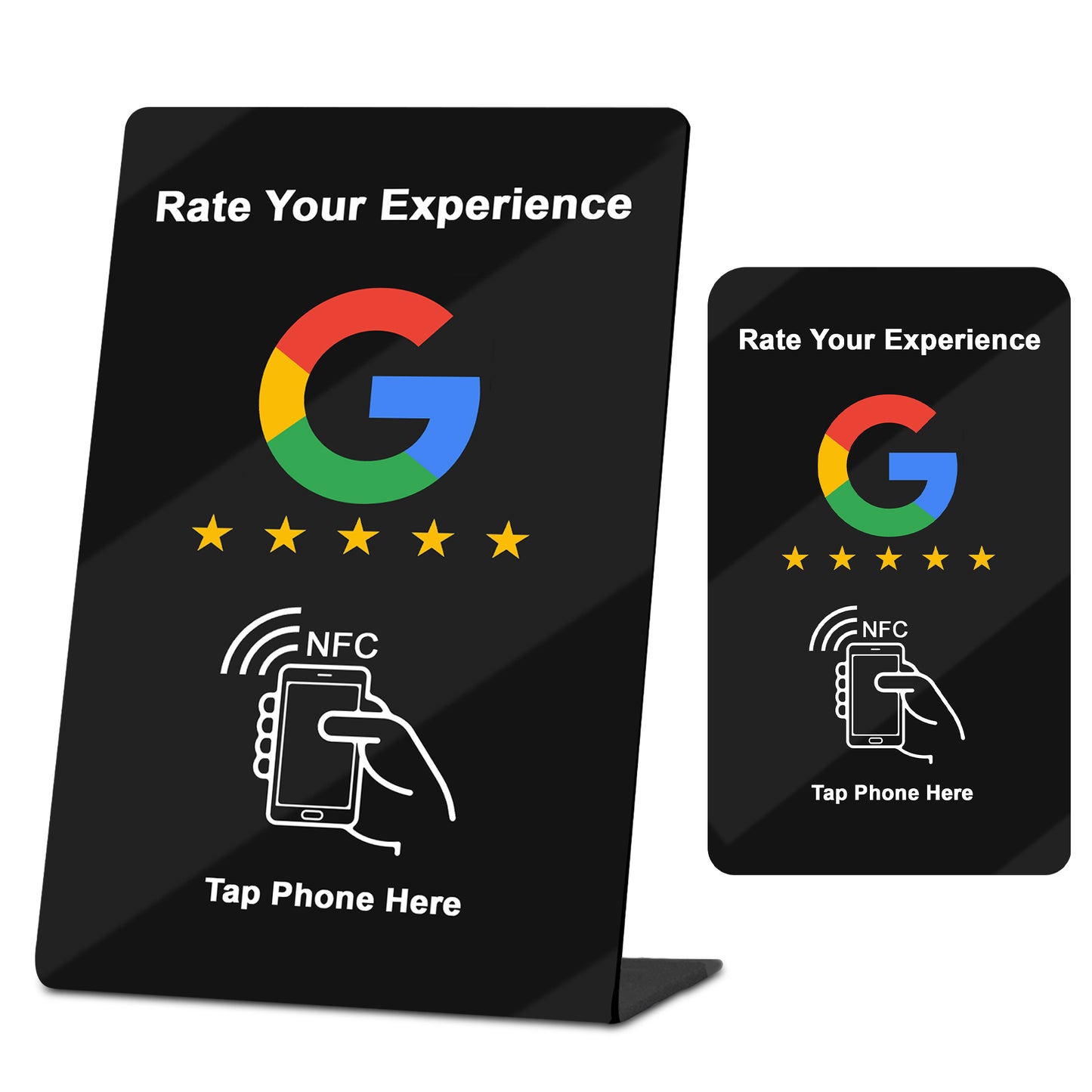 MAESTROX Google Review Tap Card Stand, 888 Bytes, NTAG16 Chip, NFC Review Card Stand All Phones Compatible - No QR Code - Business Review Cards