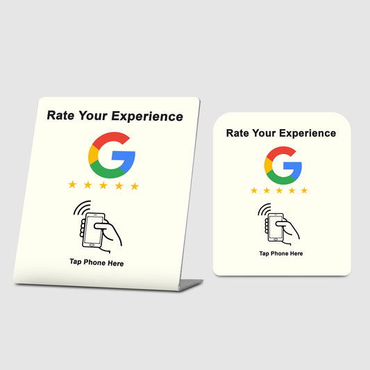 MAESTROX Google Review Tap Card Stand, Acrylic Material, NTAG16 Chip, NFC Review Card Stand All Phones Compatible - No QR Code - Business Review Cards